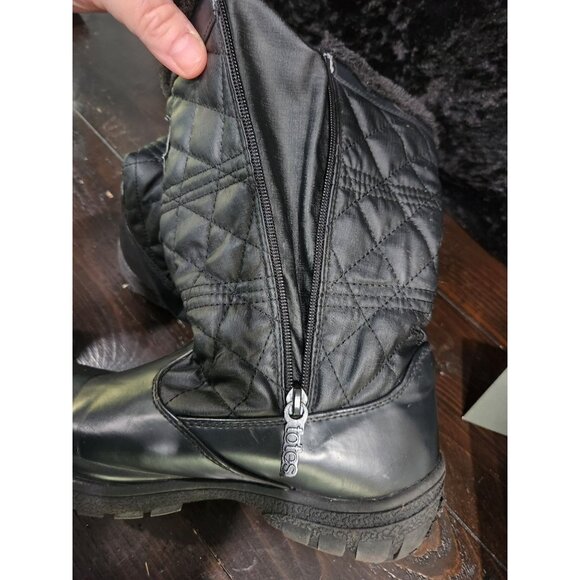 Totes Womens Faux-Fur Lined Quilted Winter Boots Size 8 - Picture 9 of 9